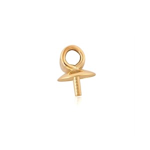 9KT Yellow Gold Pearl Cup 2.5mm with peg and ring