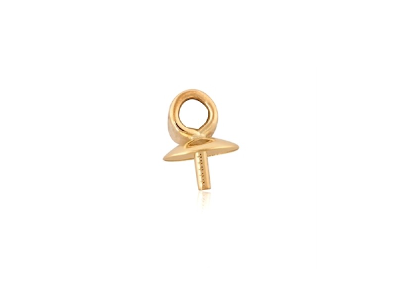9KT Yellow Gold Pearl Cup 2.5mm with peg and ring