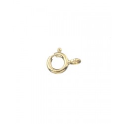 9K Yellow Gold Bolt Ring Clasp 6mm w/ open jump ring, light weight
