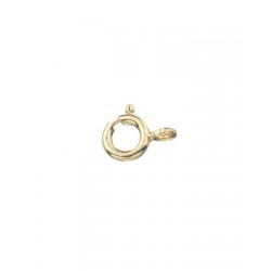 9K Yellow Gold Bolt Ring Clasp 6mm w/ closed jump ring, standard