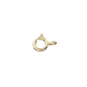 9K Yellow Gold Bolt Ring Clasp 5mm with open jump ring Light weight