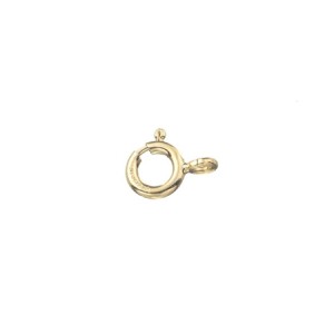 9K Yellow Gold Bolt Ring Clasp 5mm w/ closed jump ring