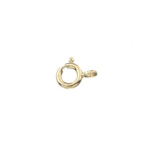 9K Yellow Gold Bolt Ring Clasp 5mm with open jump ring standard weight