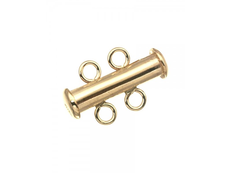 Gold Filled 5% 14K Gold Tube Clasp 2 Row