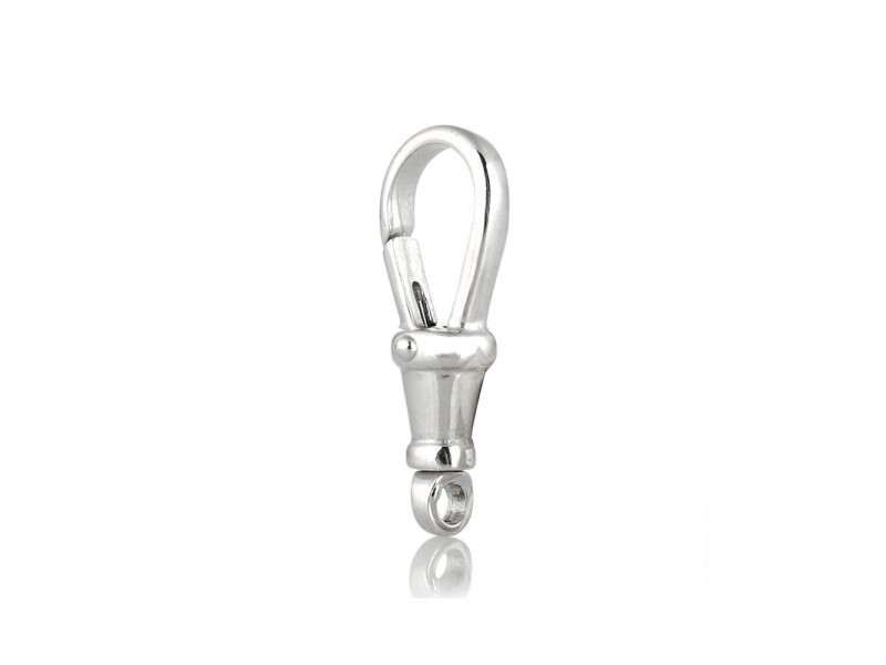Sterling Silver 925 Albert Swivel Clasp 30mm with open ring