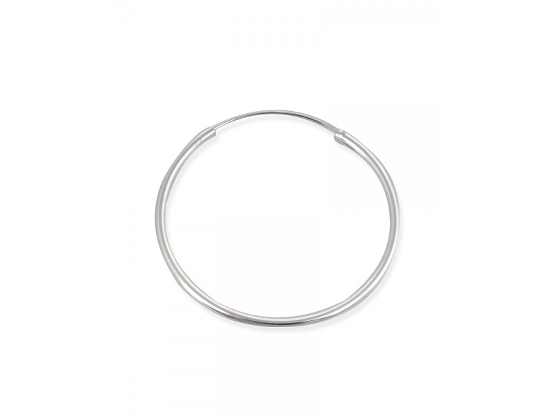 Sterling Silver 925 Round Hoop Earring - 45mm