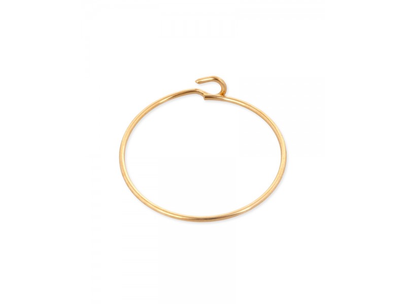 Gold Filled Beading Hoop Earring - 35mm