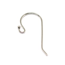 Sterling Silver 925 Ear Wires (with bead loop) - 21mm