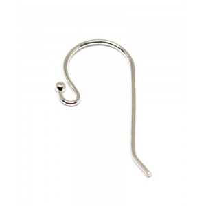 Sterling Silver 925 Ear Wires (with bead loop) - 21mm
