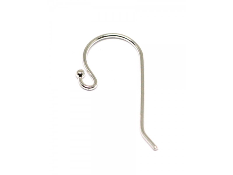 Sterling Silver 925 Ear Wires (with bead loop) - 21mm