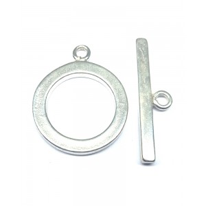 Sterling Silver 925 Toggle Bar 25mm with Ring 18mm, thickness 2mm