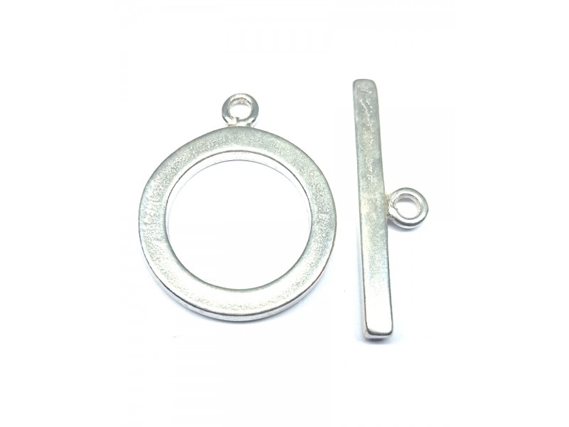 Sterling Silver 925 Toggle Bar 25mm with Ring 18mm, thickness 2mm