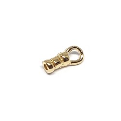 Brass Deep Gold Heavy Plated Gold Crimping End Cap, 1.3mm