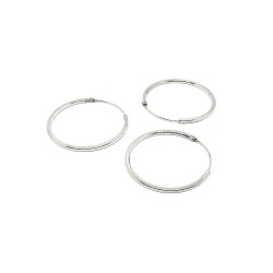 Sterling Silver 925 Round Hoop Earring - 18mm