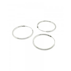 Sterling Silver 925 Round Hoop Earring - 12mm