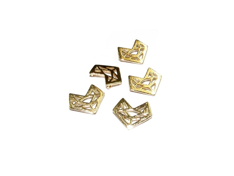 Gold Plated Brass Geometric Fox Pendant