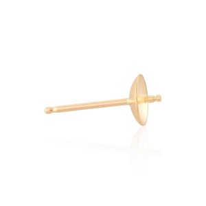 9KT Yellow Gold Ear post with cup and peg, 5 mm 