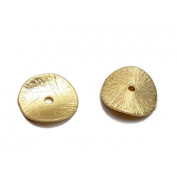 Gold plated Domed Textured Disk, 11mm, 0.8mm thickness