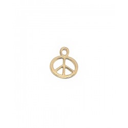 5% 14K Gold Plated Brass Peace Charm 7.5mm x 11mm