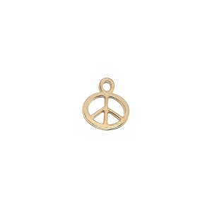 5% 14K Gold Plated Brass Peace Charm 7.5mm x 11mm