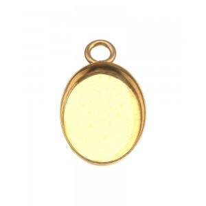 Gold Filled Oval Bezel Cup with 1 ring - 6 x 8mm