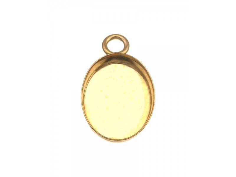 Gold Filled Oval Bezel Cup with 1 ring - 6 x 8mm