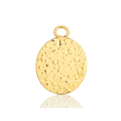 Gold Filled Oval Textured Disc (with ring)