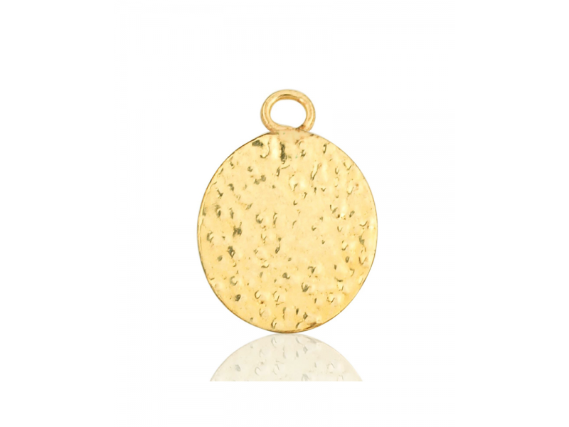 Gold Filled Oval Textured Disc (with ring)
