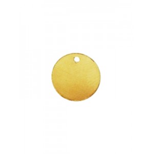 Gold Filled Disc Tag with the 1.3 mm hole, D 12mm, 0.55mm thick