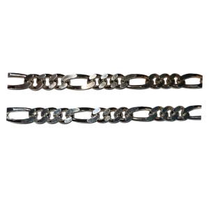 S925 DIAMOND CUT FIGARO CURB CHAIN  7.8x3.3mm         