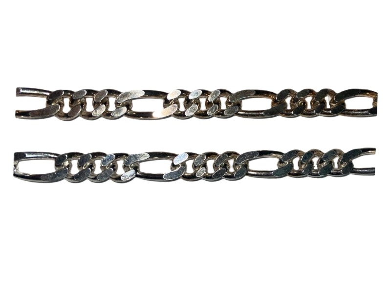 S925 DIAMOND CUT FIGARO CURB CHAIN  7.8x3.3mm         