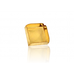 14K Yellow Gold Square Bezel Cup - 8mm