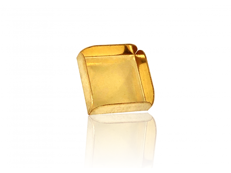 18K Yellow Gold Square Bezel Cup 10mm