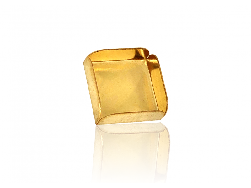 9K Yellow Gold Square Bezel Cup - 8mm