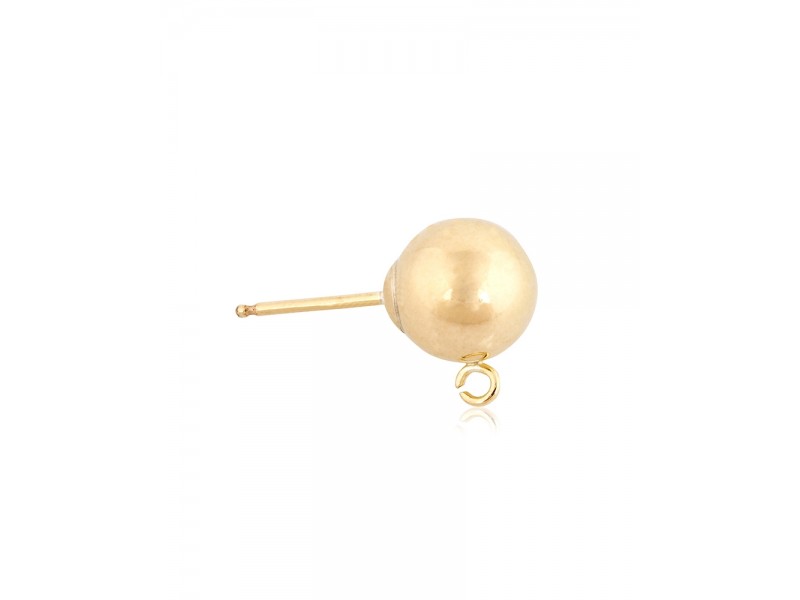 Gold Filled Ball Stud Earring 5mm with the loop