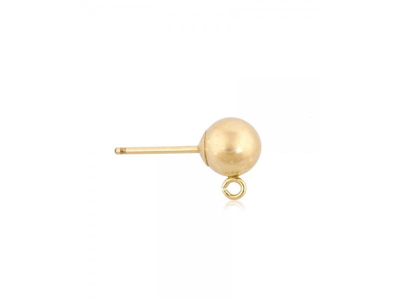 Gold Filled Stud Earring with Loop 4mm