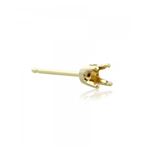 9K Yellow Gold Round Snap Setting Ear Stud - 2.5mm