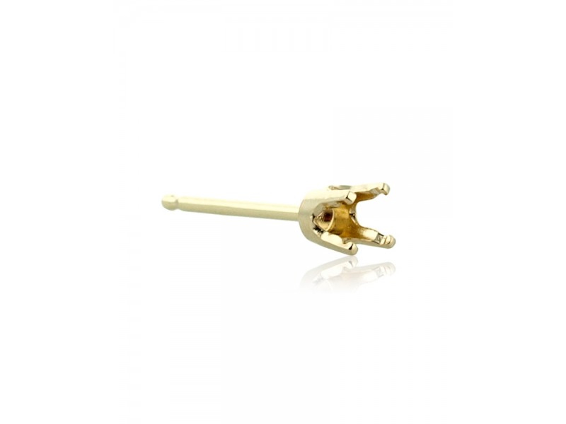 9K Yellow Gold Round Snap Setting Ear Stud - 3.5mm