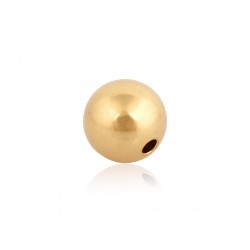 9K Yellow Gold 2 hole Round Bead 8mm