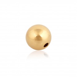 9K Yellow Gold 2 hole Round Bead 8mm