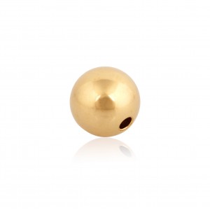 9K Yellow Gold 2 Hole Round Bead 3mm