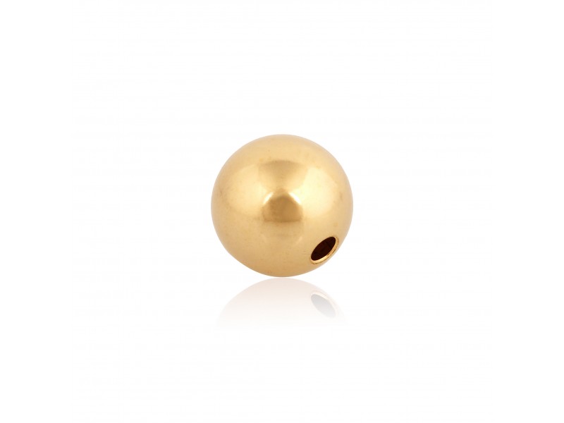 9K Yellow Gold 2 Hole Round Bead 3mm