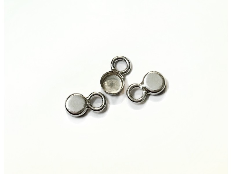 SILVER 925 ROUND BEZEL CUP 3MM WITH RING