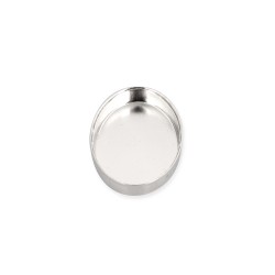 Sterling Silver 925 Oval Bezel Cup - 10mm x 12mm