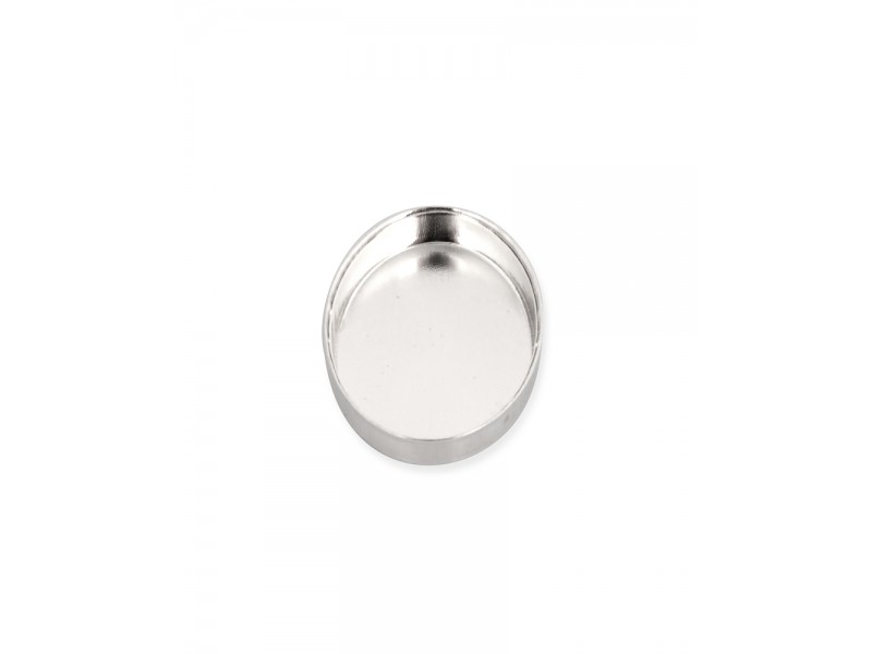 Sterling Silver 925 Oval Bezel Cup - 10 x 14mm