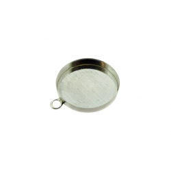 Sterling Silver 925 Round Bezel Cup with a Ring - 30mm