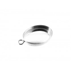 Sterling Silver 925 Oval Bezel cup with a Ring - 13mm x 18mm