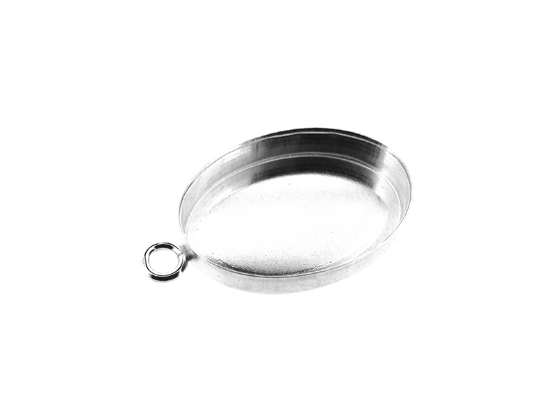 Sterling Silver 925 Oval Bezel cup with a Ring - 13mm x 18mm