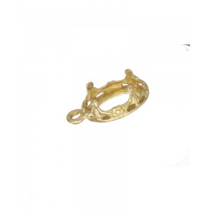 FLASH PLATED BRASS BEZEL CUP 8x10mm, WITH RING