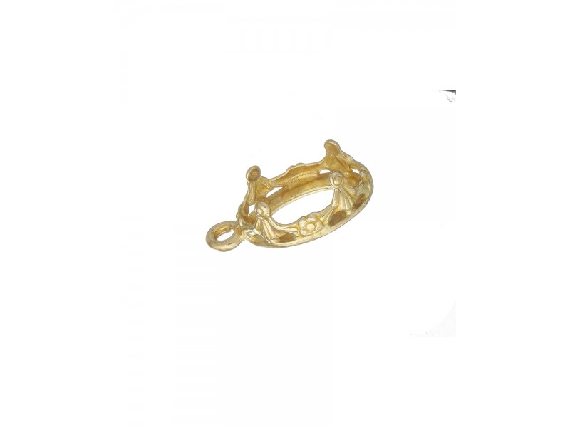 FLASH PLATED BRASS BEZEL CUP 8x10mm, WITH RING
